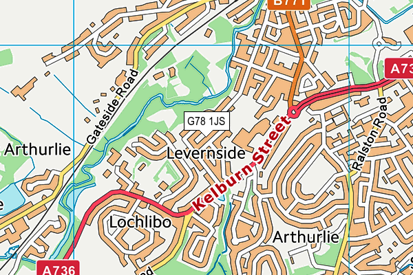G78 1JS map - OS VectorMap District (Ordnance Survey)