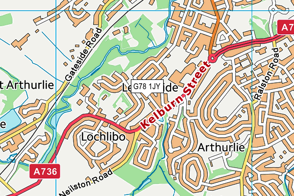 G78 1JY map - OS VectorMap District (Ordnance Survey) G78 1JY map - OS VectorMap District (Ordnance Survey)