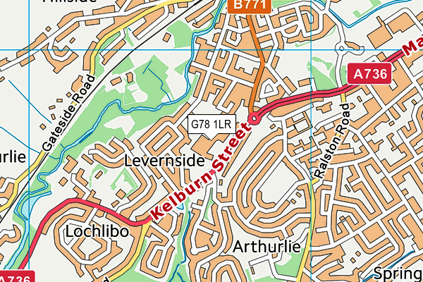 G78 1LR map - OS VectorMap District (Ordnance Survey)