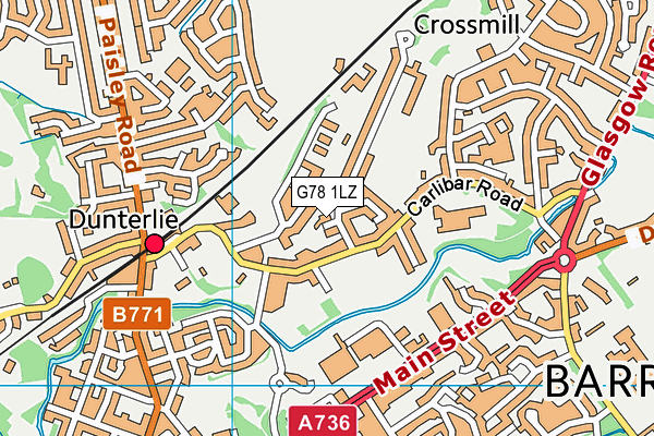 G78 1LZ map - OS VectorMap District (Ordnance Survey) G78 1LZ map - OS VectorMap District (Ordnance Survey)