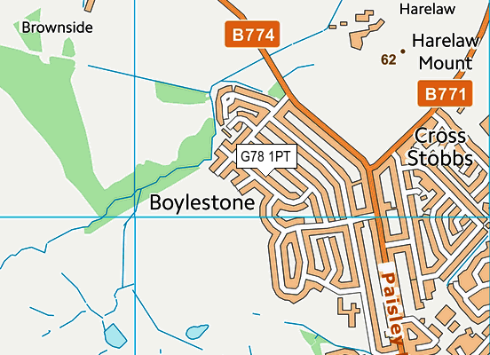 G78 1PT map - OS VectorMap District (Ordnance Survey) G78 1PT map - OS VectorMap District (Ordnance Survey)