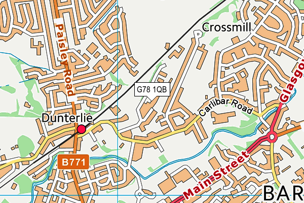 G78 1QB map - OS VectorMap District (Ordnance Survey) G78 1QB map - OS VectorMap District (Ordnance Survey)