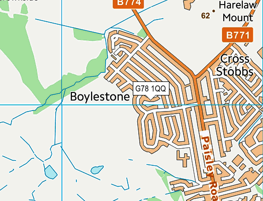G78 1QQ map - OS VectorMap District (Ordnance Survey) G78 1QQ map - OS VectorMap District (Ordnance Survey)