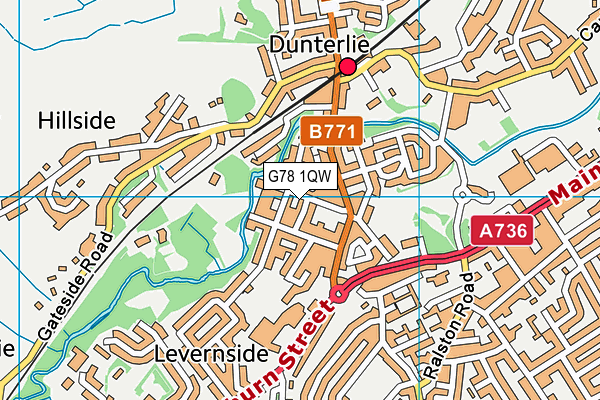 G78 1QW map - OS VectorMap District (Ordnance Survey) G78 1QW map - OS VectorMap District (Ordnance Survey)