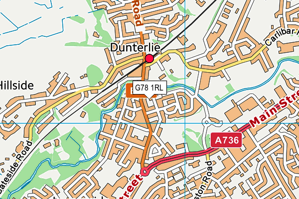 G78 1RL map - OS VectorMap District (Ordnance Survey)