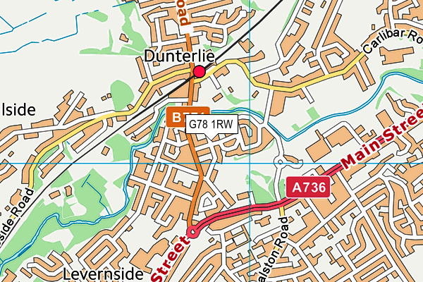 G78 1RW map - OS VectorMap District (Ordnance Survey) G78 1RW map - OS VectorMap District (Ordnance Survey)