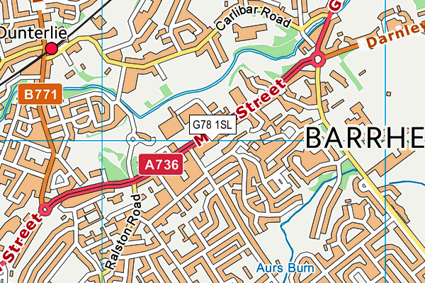 G78 1SL map - OS VectorMap District (Ordnance Survey) G78 1SL map - OS VectorMap District (Ordnance Survey)