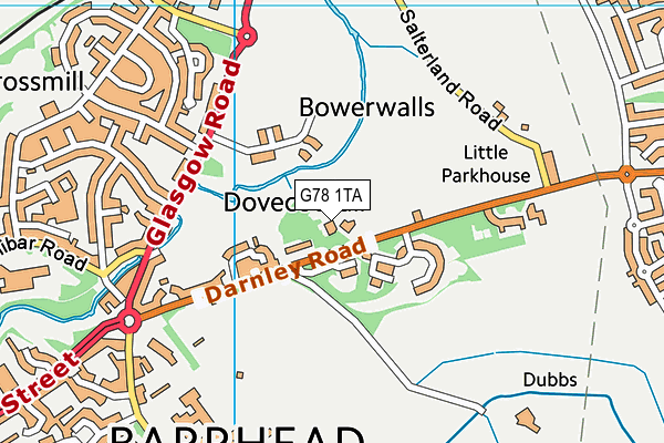 G78 1TA map - OS VectorMap District (Ordnance Survey) G78 1TA map - OS VectorMap District (Ordnance Survey)