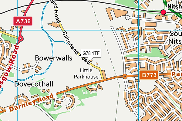 G78 1TF map - OS VectorMap District (Ordnance Survey) G78 1TF map - OS VectorMap District (Ordnance Survey)