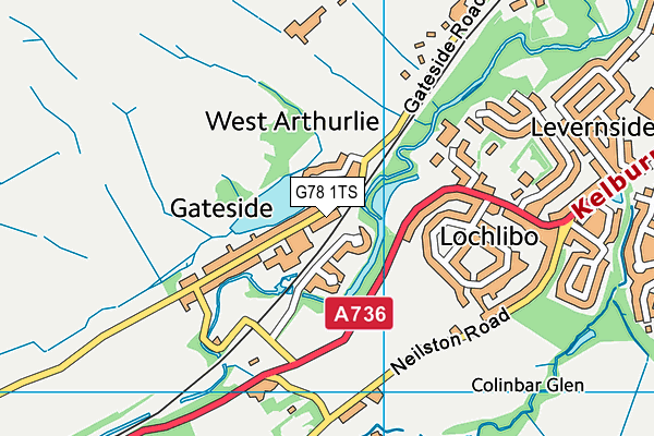 G78 1TS map - OS VectorMap District (Ordnance Survey)