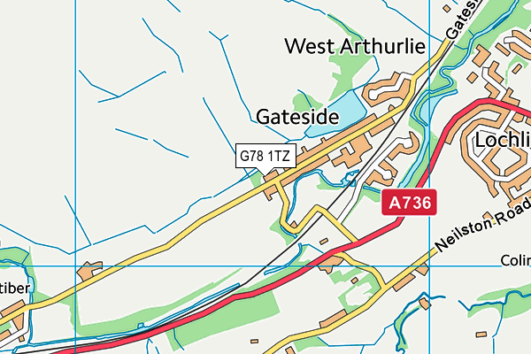 G78 1TZ map - OS VectorMap District (Ordnance Survey)
