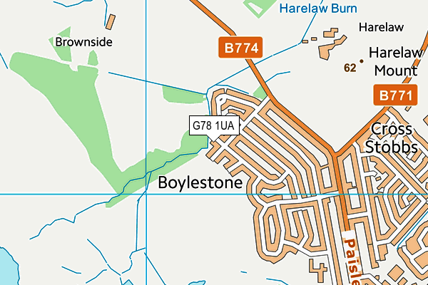 G78 1UA map - OS VectorMap District (Ordnance Survey) G78 1UA map - OS VectorMap District (Ordnance Survey)