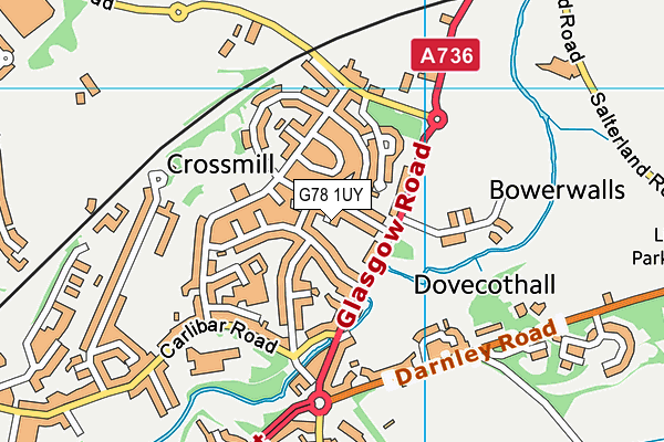 G78 1UY map - OS VectorMap District (Ordnance Survey)
