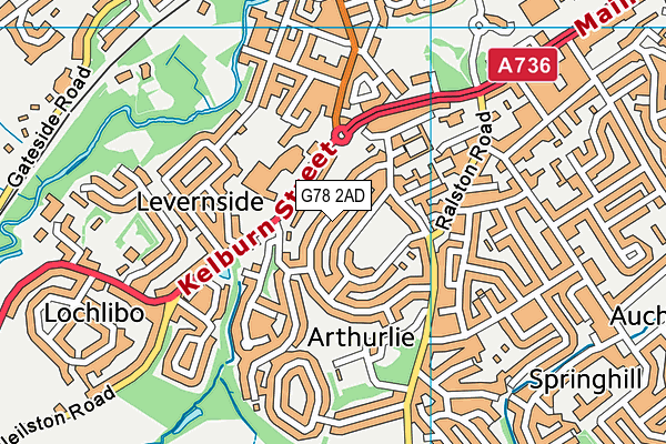 G78 2AD map - OS VectorMap District (Ordnance Survey) G78 2AD map - OS VectorMap District (Ordnance Survey)