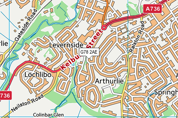 G78 2AE map - OS VectorMap District (Ordnance Survey) G78 2AE map - OS VectorMap District (Ordnance Survey)