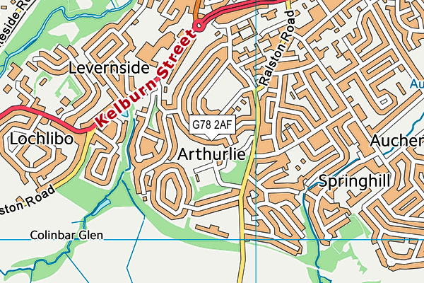 G78 2AF map - OS VectorMap District (Ordnance Survey) G78 2AF map - OS VectorMap District (Ordnance Survey)