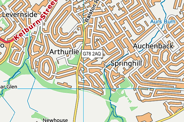 G78 2AQ map - OS VectorMap District (Ordnance Survey)