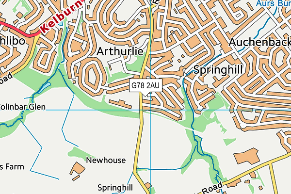 G78 2AU map - OS VectorMap District (Ordnance Survey)