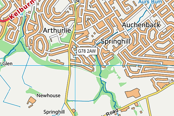 G78 2AW map - OS VectorMap District (Ordnance Survey)