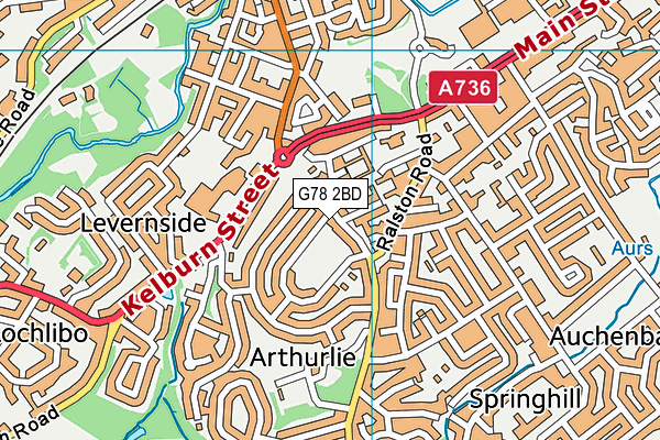 G78 2BD map - OS VectorMap District (Ordnance Survey) G78 2BD map - OS VectorMap District (Ordnance Survey)