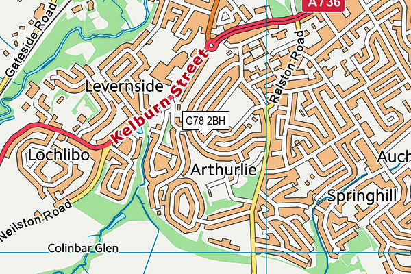 G78 2BH map - OS VectorMap District (Ordnance Survey)