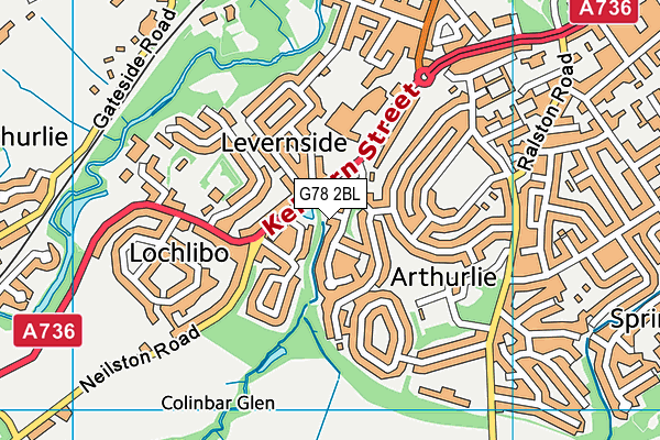G78 2BL map - OS VectorMap District (Ordnance Survey) G78 2BL map - OS VectorMap District (Ordnance Survey)