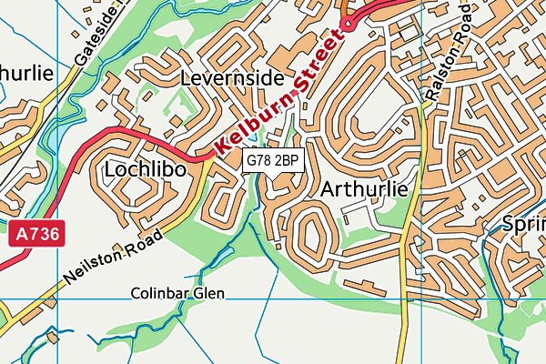 G78 2BP map - OS VectorMap District (Ordnance Survey)