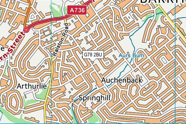 G78 2BU map - OS VectorMap District (Ordnance Survey) G78 2BU map - OS VectorMap District (Ordnance Survey)