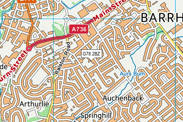G78 2BZ map - OS VectorMap District (Ordnance Survey)