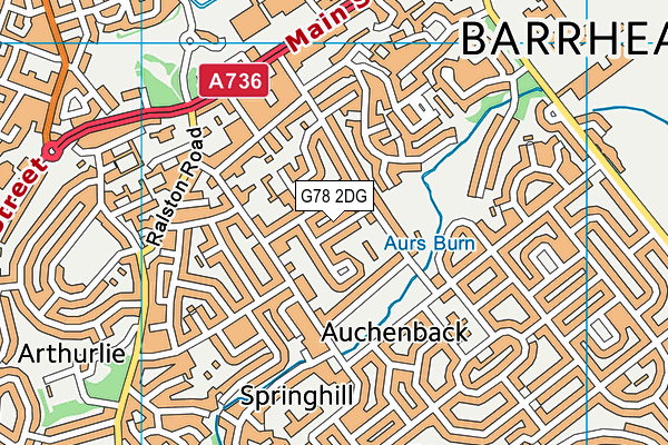 G78 2DG map - OS VectorMap District (Ordnance Survey)