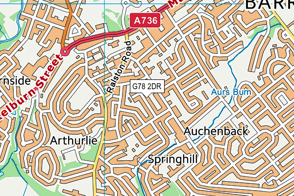 G78 2DR map - OS VectorMap District (Ordnance Survey) G78 2DR map - OS VectorMap District (Ordnance Survey)