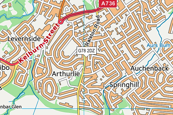 G78 2DZ map - OS VectorMap District (Ordnance Survey) G78 2DZ map - OS VectorMap District (Ordnance Survey)