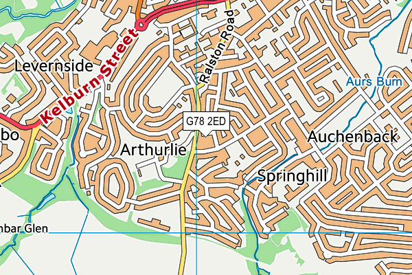 G78 2ED map - OS VectorMap District (Ordnance Survey)
