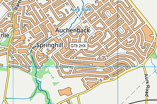 G78 2HX map - OS VectorMap District (Ordnance Survey) G78 2HX map - OS VectorMap District (Ordnance Survey)