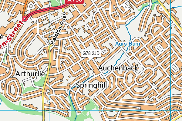 G78 2JD map - OS VectorMap District (Ordnance Survey) G78 2JD map - OS VectorMap District (Ordnance Survey)