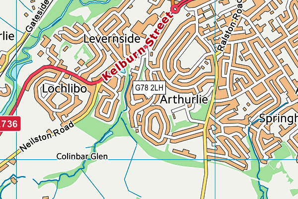 G78 2LH map - OS VectorMap District (Ordnance Survey) G78 2LH map - OS VectorMap District (Ordnance Survey)