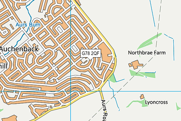G78 2QF map - OS VectorMap District (Ordnance Survey) G78 2QF map - OS VectorMap District (Ordnance Survey)