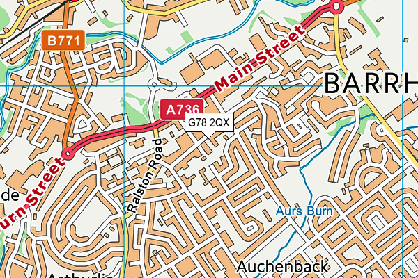 G78 2QX map - OS VectorMap District (Ordnance Survey)