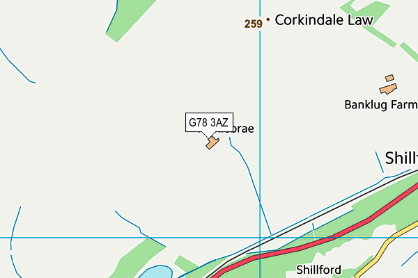 G78 3AZ map - OS VectorMap District (Ordnance Survey)