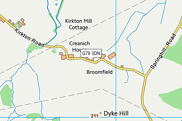 G78 3DN map - OS VectorMap District (Ordnance Survey)