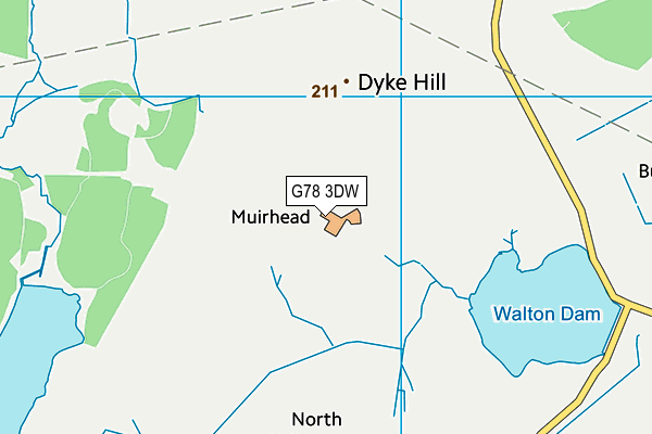 G78 3DW map - OS VectorMap District (Ordnance Survey)