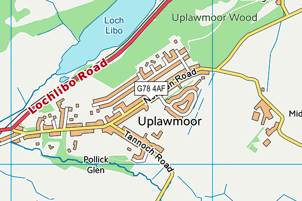 G78 4AF map - OS VectorMap District (Ordnance Survey) G78 4AF map - OS VectorMap District (Ordnance Survey)