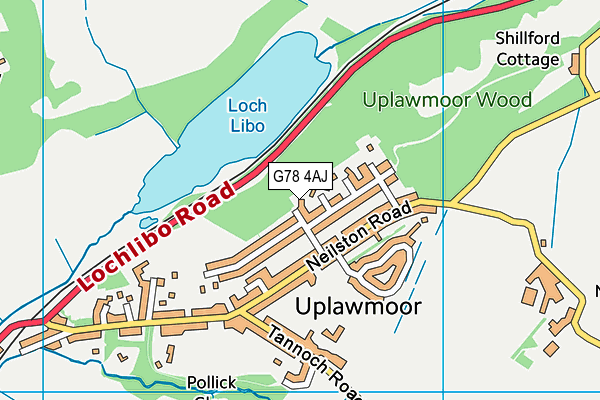 G78 4AJ map - OS VectorMap District (Ordnance Survey) G78 4AJ map - OS VectorMap District (Ordnance Survey)