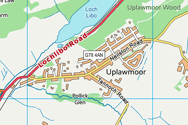 G78 4AN map - OS VectorMap District (Ordnance Survey)