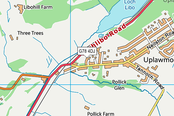 G78 4DJ map - OS VectorMap District (Ordnance Survey) G78 4DJ map - OS VectorMap District (Ordnance Survey)