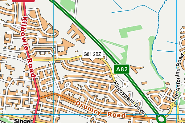 G81 2BZ map - OS VectorMap District (Ordnance Survey) G81 2BZ map - OS VectorMap District (Ordnance Survey)
