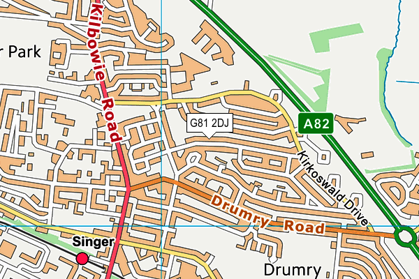 G81 2DJ map - OS VectorMap District (Ordnance Survey) G81 2DJ map - OS VectorMap District (Ordnance Survey)