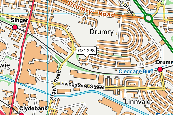 G81 2PS map - OS VectorMap District (Ordnance Survey)