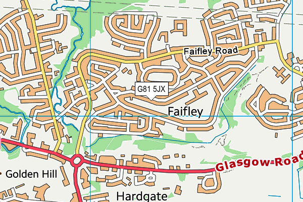 G81 5JX map - OS VectorMap District (Ordnance Survey)