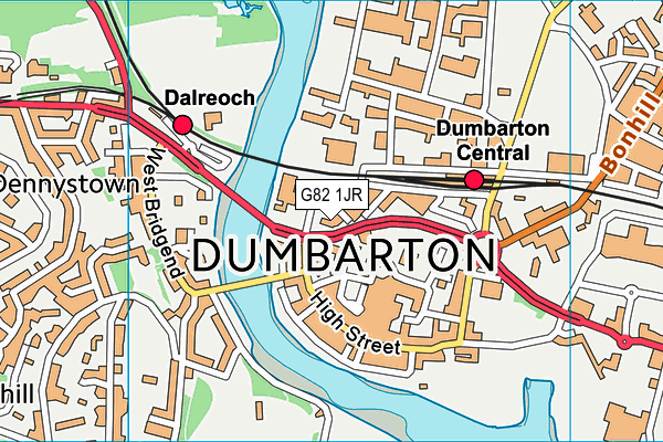 G82 1JR map - OS VectorMap District (Ordnance Survey)